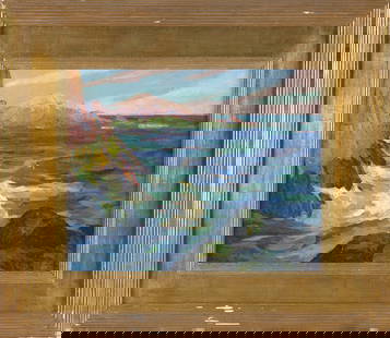 CARL HAROLD NORDSTROM (Massachusetts, 1876-1965), Sunset over the coast., Oil on canvas, 16" x 20".: CARL HAROLD NORDSTROMMassachusetts, 1876-1965Sunset over the coast. Signed "Carl H. Nordstrom".Oil on canvas, 16" x 20". Framed 26" x 30".