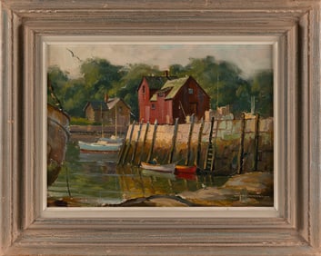 WAYNE BEAM MORRELL (Massachusetts/New Jersey, 1923-2013), Motif #1, Rockport, Massachusetts., Oil on
