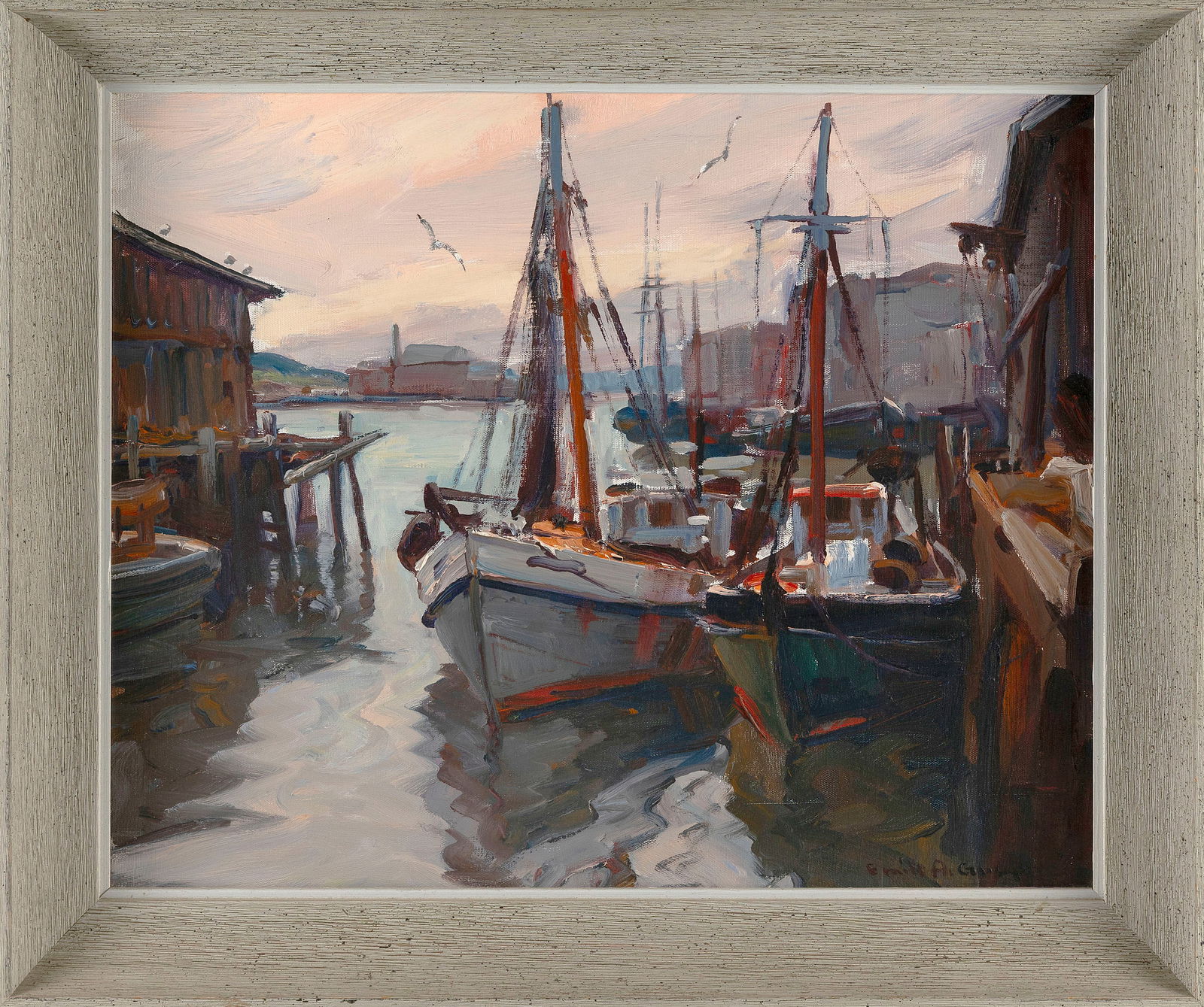 EMILE ALBERT GRUPPE (Massachusetts, 1896-1978), "Gloucester Morning"., Oil on canvas, 20" x 24". (1 of 2)