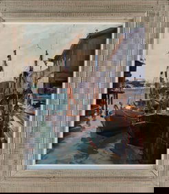 EMILE ALBERT GRUPPE (Massachusetts, 1896-1978), "In From the Catch"., Oil on canvas, 24" x 20".