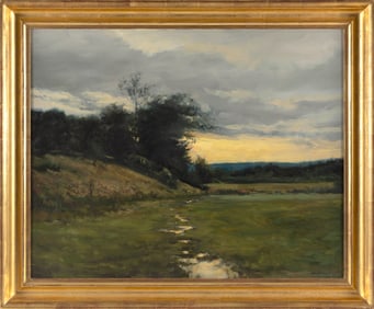 DENNIS SHEEHAN (New Hampshire/Massachusetts, 1950-), Sunset over the marsh., Oil on canvas, 24" x