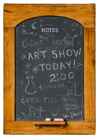 WILLIAM R. DAVIS (Massachusetts, 1952-), "Art Show Today!"., Oil on canvas, 17" x 12". Unframed.