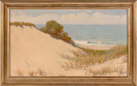 CHARLES DREW CAHOON (Massachusetts, 1861-1951), "Cape Cod Sand Dune"., Oil on board, 11" x 18".