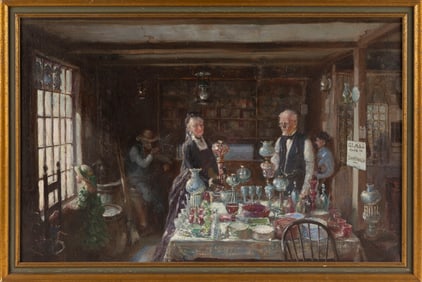 HAROLD MATTHEWS BRETT (Massachusetts/New York, 1880-1955), Sandwich Glass Shop., Oil on canvas, 20"