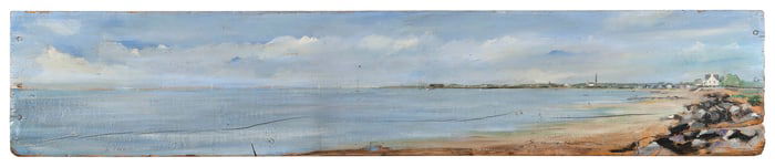 ANNE PACKARD (Massachusetts/New Jersey, 1933-), View of the bay from Truro to Provincetown., Oil on