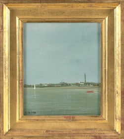 ANNE PACKARD (Massachusetts/New Jersey, 1933-), Provincetown Harbor., Oil on canvas, 12" x 10".