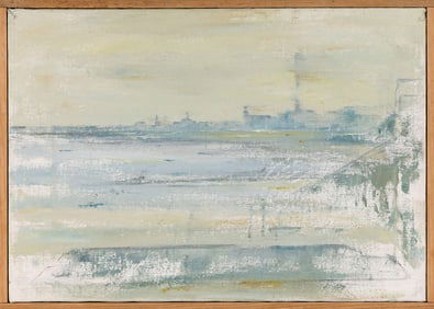 JOHN J. MULCAHY (Massachusetts, 1931-2012), View of Provincetown, Massachusetts., Oil on canvas, 13"