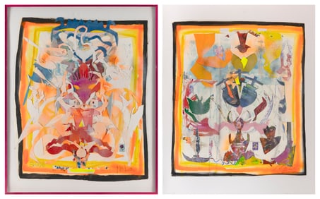RAY NOLIN (Massachusetts/Connecticut, 1954/59-2015), Two collages., Mixed medias, 30.5" x 25".