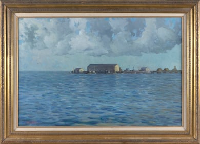 FRANK MILBY (Massachusetts, 1933-2023), MacMillan Wharf, Provincetown, Massachusetts., Oil on