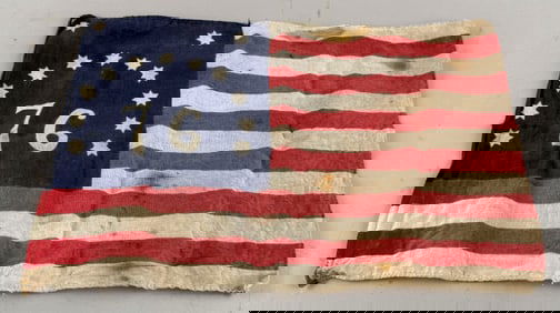 BENNINGTON PARADE FLAG Early 20th Century 10.5" x 15.5".