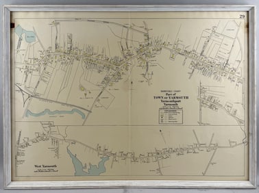 BARNSTABLE COUNTY ATLAS PAGE FEATURING YARMOUTH, MASSACHUSETTS America, Late 19th Century 21.5" x