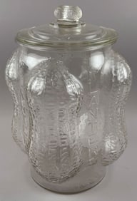 PLANTERS PEANUTS "FOUR CORNERS" GLASS JAR Circa 1930s Height 11.75".