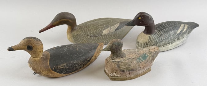 FOUR DECOYS 20th Century Lengths from 12" to 16".