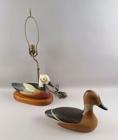 TWO HOLGER SMITH DECOYS Mattapoisett, Massachusetts, 20th Century Lengths 13" and 13.5".