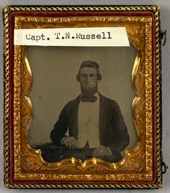 DAGUERREOTYPE OF CAPTAIN T.N. RUSSELL 19th Century Framed 3.75" x 3.25".