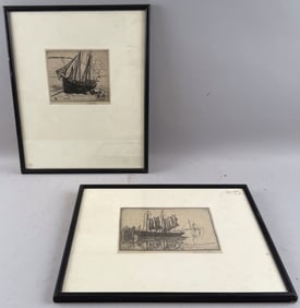 HAYLEY LEVER (New York/Massachusetts/England/Australia, 1876-1958), Two maritime scenes:, Etchings,