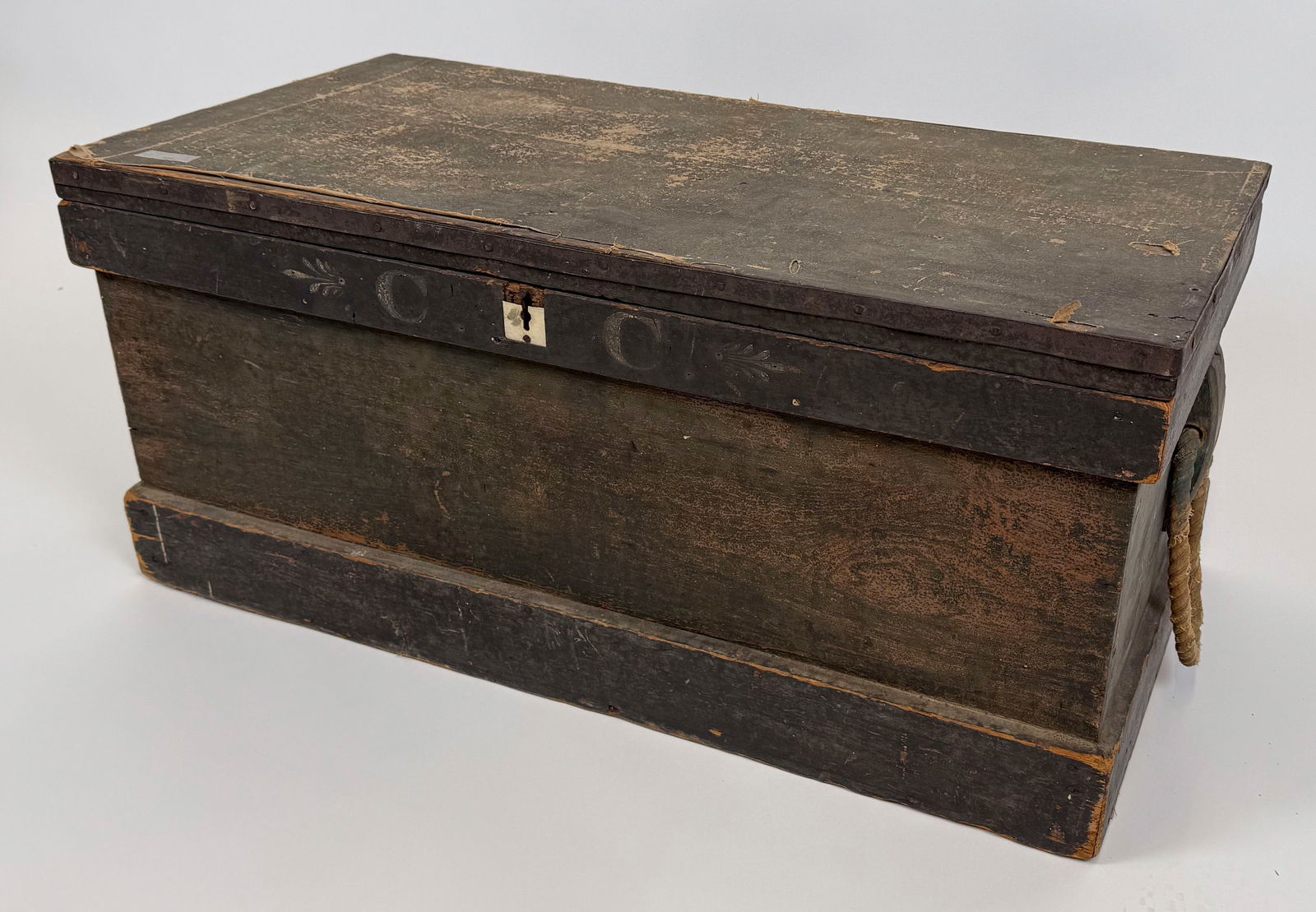 SEA CHEST 19th Century Height 16". Width 37". Depth 18". (1 of 4)