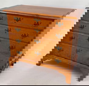 ELDRED WHEELER TIGER MAPLE BUREAU Massachusetts, 20th Century Height 33". Width 36". Depth 19".