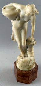 FRIEDRICH GOLDSCHEIDER (Austria/France, 1845-1897), Classical maiden., Marble, height 12". Total