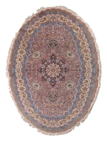 ISPHAHAN DESIGN RUG: OVAL 6'10" X 9'4" Late 20th Century