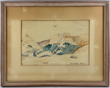 JOHN HOWARD BENSON (Rhode Island, 1901-1956), "Athens 1929"., Watercolor on paper, 11.5" x 17.5"