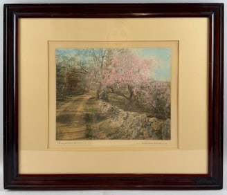 WALLACE NUTTING (Massachusetts/Rhode Island, 1861-1941), "Honeymoon Stroll"., Hand-colored