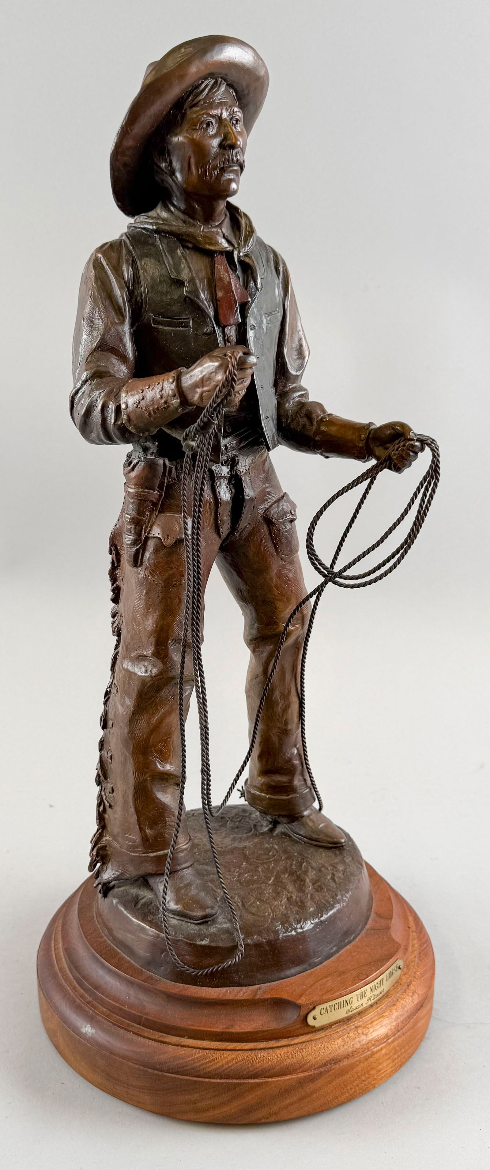 SUSAN OSTERMAN KLIEWER (Arizona, 1940-), "Catching The Night Horse"., Bronze, total height 21". (1 of 5)