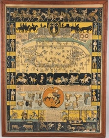 JOSEPH JACINTO MORA (California/Spain/Mexico, 1876-1947), "Evolution of the Cowboy"., Framed 34" x