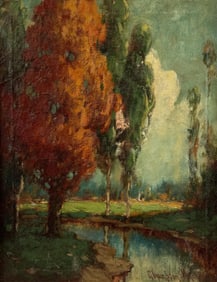 GEORGE THOMPSON PRITCHARD (California/United Kingdom/New Zealand, 1878-1962), Autumnal landscape.,