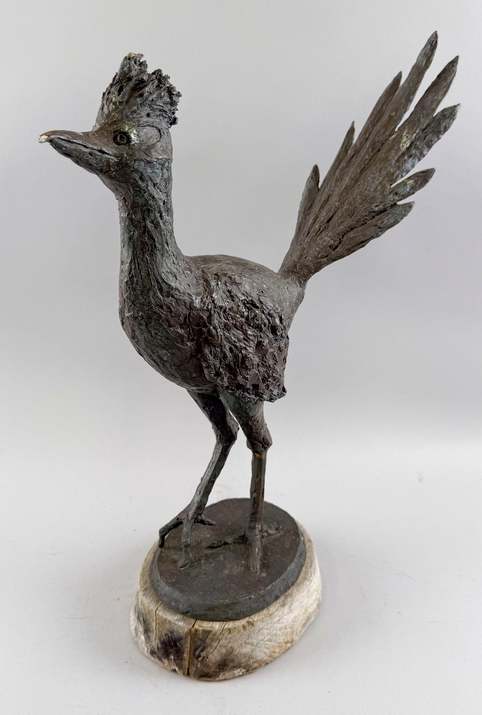 CYNTHIA LYMAN (Massachusetts, d. 2007), Road runner., Bronze, height 18".: CYNTHIA LYMAN Massachusetts, d. 2007 Road runner. Signed on base "C Lyman". Bronze, height 18".