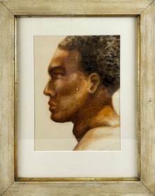 VERA EUGENIA ANDRUS (New York/Massachusetts/Wisconsin, 1896-1979), Profile of a man., Watercolor,
