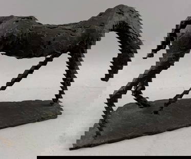 BRONZE HORSE 20th Century Length 12".: BRONZE HORSE20th CenturySigned on base "RLH".Length 12".