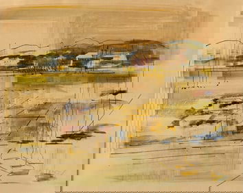 ALFRED BIRDSEY (Bermuda, 1912-1996), Seascape., Watercolor on paper, 15.5" x 18.5". Framed.