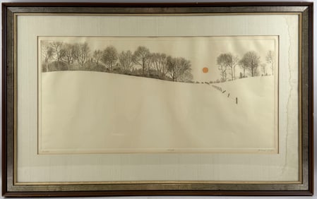 RICHARD VOLPE (America, 1926-), Three landscape prints:, Intaglio on Arches paper, approx. 16" x 22"