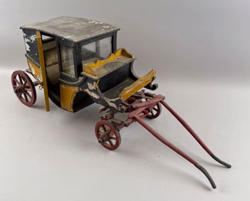 MINIATURE WOODEN STAGECOACH 19th Century Length 17".