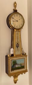 WALTHAM BANJO CLOCK 20th Century Height 42".