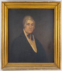 AMERICAN SCHOOL (19th Century,), Portrait of Hannah Piatt., Oil on canvas, 28" x 24". Framed 32" x