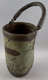 PAINTED LEATHER FIRE BUCKET 19th Century Height 19".