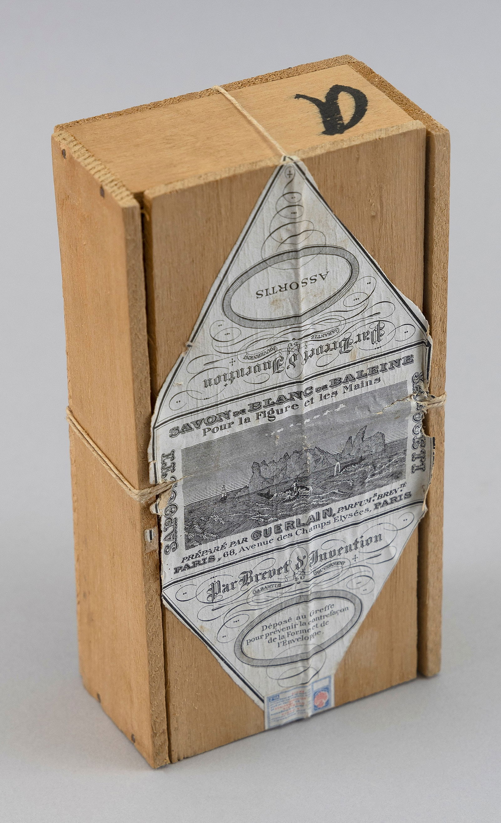 BOX OF SPERM WHALE OIL SOAP France, 19th Century Box height 2". Length 7". Width 3.75".: BOX OF SPERM WHALE OIL SOAPFrance, 19th CenturyOriginal label. Never opened.Box height 2". Length 7". Width 3.75".