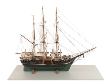 MODEL OF THE WHALING BARK "SUNBEAM" 20th Century Height approx. 32". Length approx. 45". Width