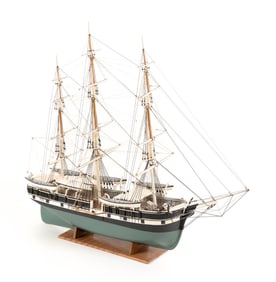 MODEL OF THE WHALESHIP "CHARLES W. MORGAN" Circa 1970 Height 26.5". Length 31.5".