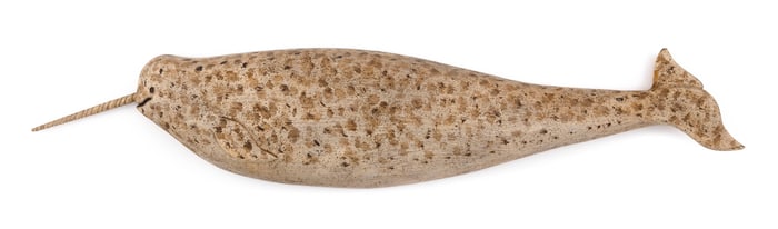 CLARK G. VOORHEES, JR. (Connecticut/Vermont, 1911-1980), Narwhal plaque., Height 4.25". Length