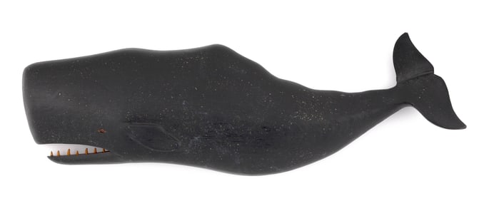 CLARK G. VOORHEES, JR. (Connecticut/Vermont, 1911-1980), Sperm whale plaque., Length 17.5".