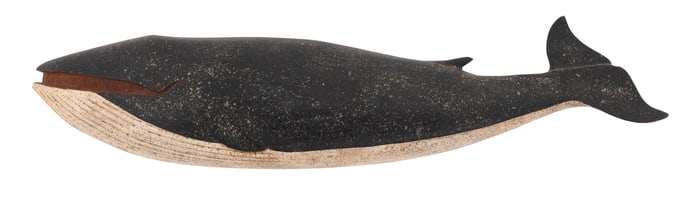 CLARK G. VOORHEES, JR. (Connecticut/Vermont, 1911-1980), Humpback whale plaque., Height 4". Length