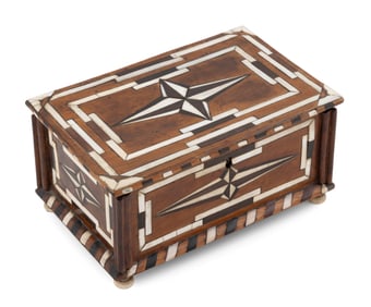 INLAID SAILOR'S BOX 19th Century Height 4". Width 8". Depth 5".