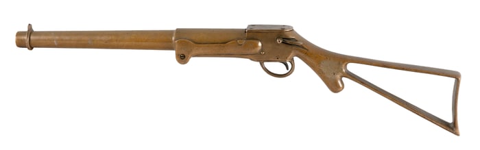 EBEN PIERCE SOLID BRASS HARPOON GUN Patented 1882 Total length 36.75". Barrel length 19.25".