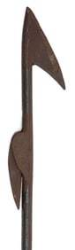 SINGLE-FLUE WHALING IRON Early 20th Century Length 30.25".