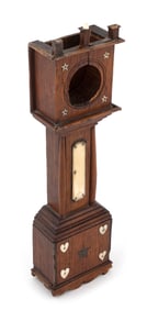 WHALEMAN-MADE WATCH HUTCH IN THE FORM OF A TALL-CASE CLOCK Second Quarter of the 19th Century Height