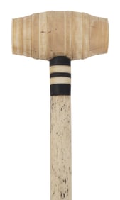 CANE WITH RARE CASK-FORM HANDLE 19th Century Length 36.75".