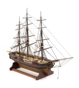 SAILOR-MADE MODEL OF THE WHALESHIP "CHINA" Second Half of the 19th Century Height 29". Length 35".